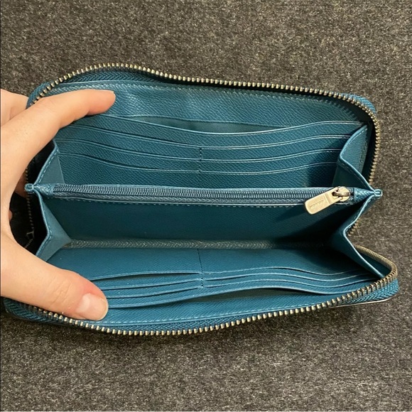 Coach Christie in metallic teal with coordinating wallet - Picture 6 of 9